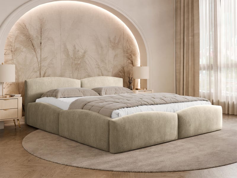 Aldrosen sengeramme med opbevaring 140x200 cm - beige - Møbler - Senge - Sengeramme & sengestel