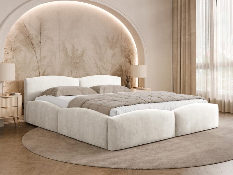 Aldrosen sengeramme med opbevaring 160x200 cm - beige - Møbler - Senge - Sengeramme & sengestel