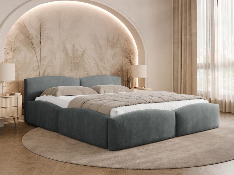 Aldrosen sengeramme med opbevaring 160x200 cm - grå - Møbler - Senge - Sengeramme & sengestel