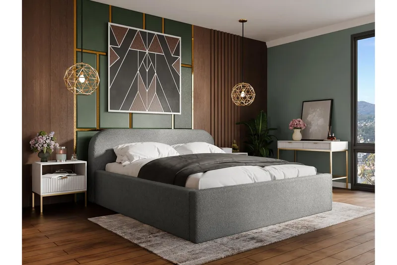 Alfiya Sengeramme 140x200 cm - Grå - Møbler - Senge - Sengeramme & sengestel