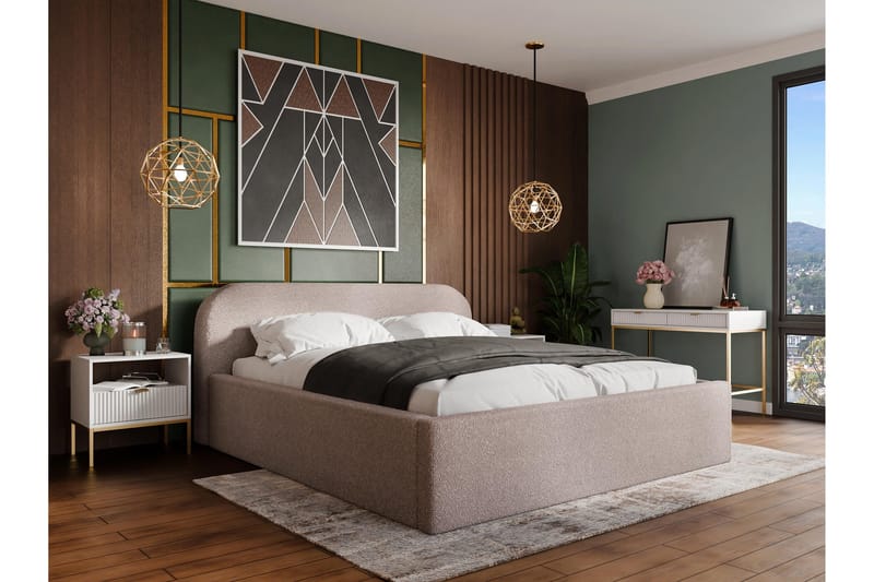 Alfiya Sengeramme 140x200 cm - Rosa - Møbler - Senge - Sengeramme & sengestel