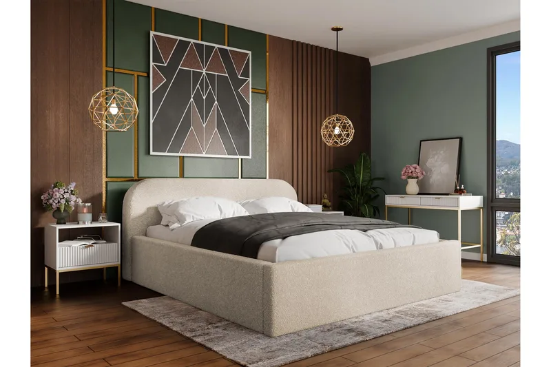 Alfiya Sengeramme 160x200 cm - Beige - Møbler - Senge - Sengeramme & sengestel