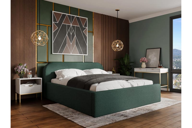 Alfiya Sengeramme 160x200 cm - Grøn - Møbler - Senge - Sengeramme & sengestel
