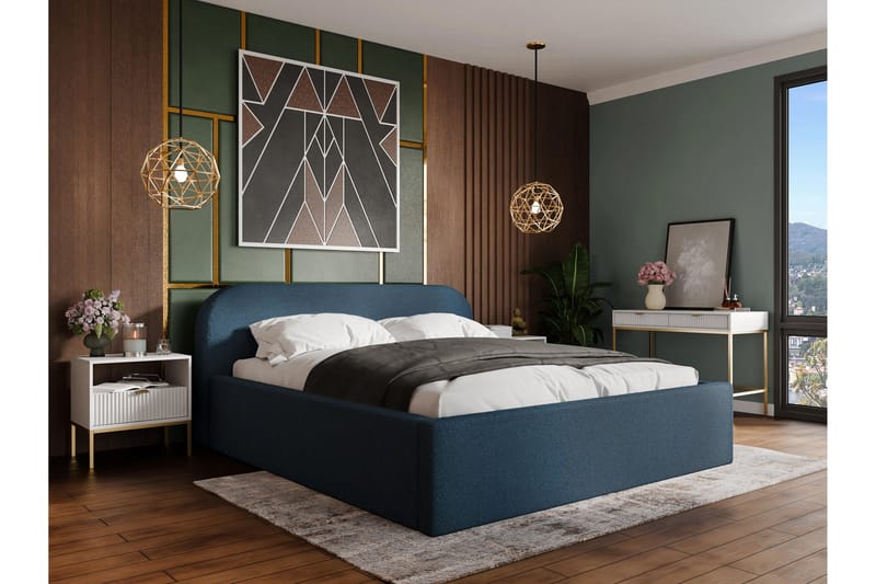 Alfiya Sengeramme 180x200 cm - Blå - Møbler - Senge - Sengeramme & sengestel