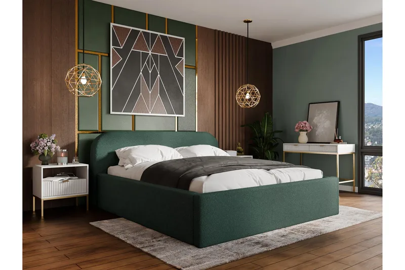 Alfiya Sengeramme 180x200 cm - Grøn - Møbler - Senge - Sengeramme & sengestel