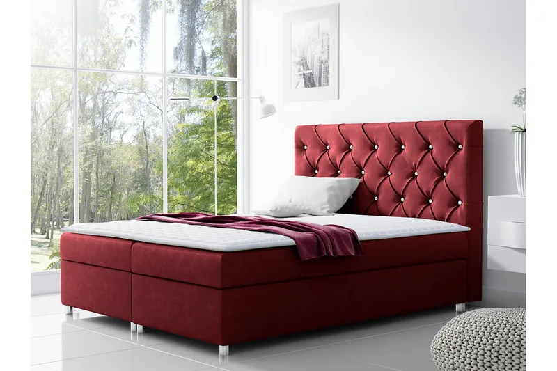 Alida Sengepakke Kontinentalseng 120x200 cm - Rød - Møbler - Senge - Komplet sengepakke