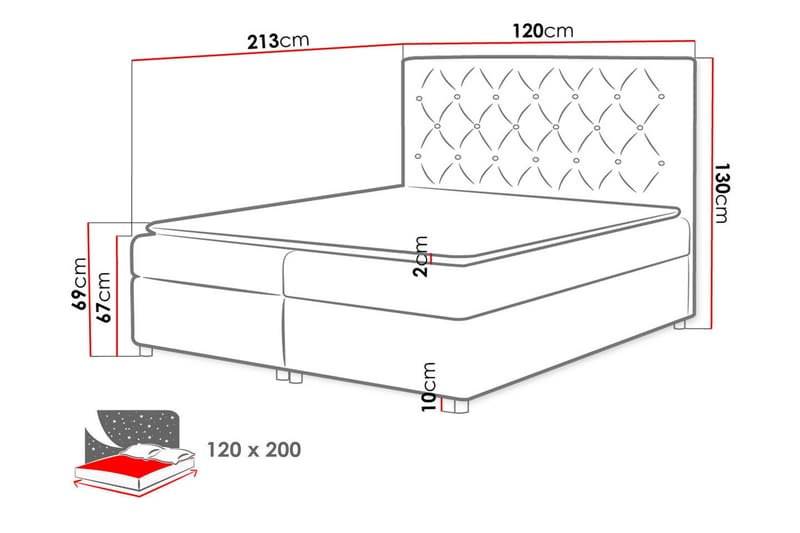 Alida Sengepakke Kontinentalseng 120x200 cm - Turkis - Møbler - Senge - Komplet sengepakke
