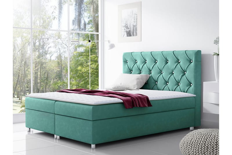 Alida Sengepakke Kontinentalseng 120x200 cm - Turkis - Møbler - Senge - Komplet sengepakke