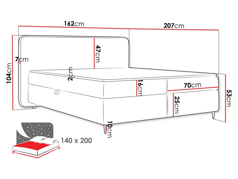 Allgunnen Sengesæt Kontinentalseng 140x200 cm - Beige - Møbler - Senge - Komplet sengepakke