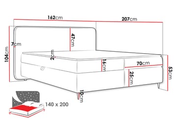 Allgunnen Sengesæt Kontinentalseng 140x200 cm - Grå - Møbler - Senge - Komplet sengepakke