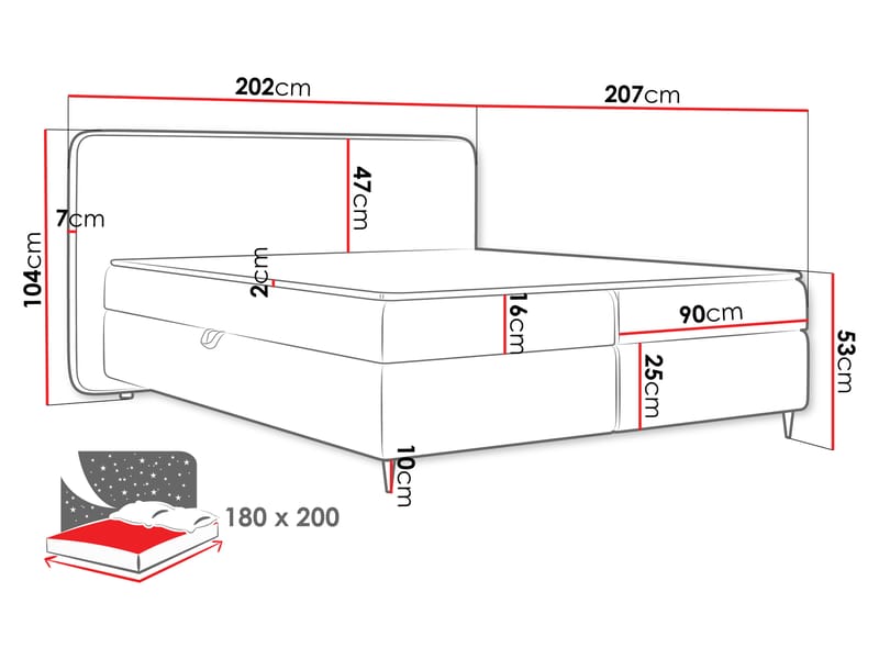Allgunnen Sengesæt Kontinentalseng 180x200 cm - Grøn - Møbler - Senge - Komplet sengepakke
