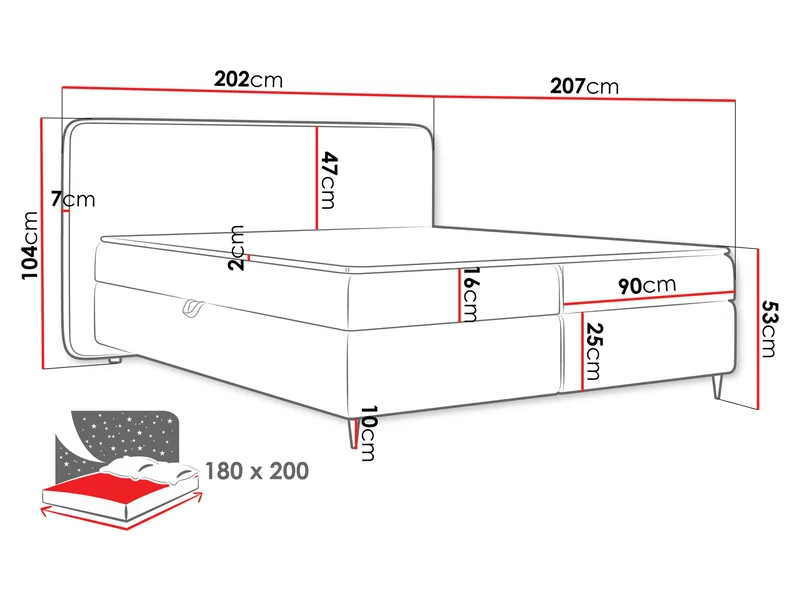 Allgunnen Sengesæt Kontinentalseng 180x200 cm - Grøn - Møbler - Senge - Komplet sengepakke