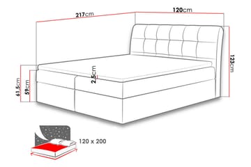 Alvik kontinentalseng 120x200 - Grå - Møbler - Senge - Kontinentalsenge