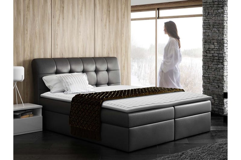 Alvik Sengpakke Kontinentalseng 160x200 cm - Sort - Møbler - Senge - Komplet sengepakke