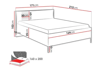 Amelus Sengeramme 160x200 cm - Brun - Møbler - Senge - Sengeramme & sengestel