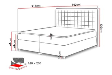 Asti Sengpakke Kontinentalseng 140x200 cm - Blå - Møbler - Senge - Komplet sengepakke
