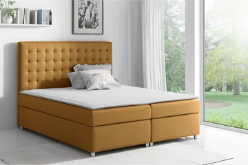 Asti Sengpakke Kontinentalseng 160x200 cm - Gul - Møbler - Senge - Komplet sengepakke