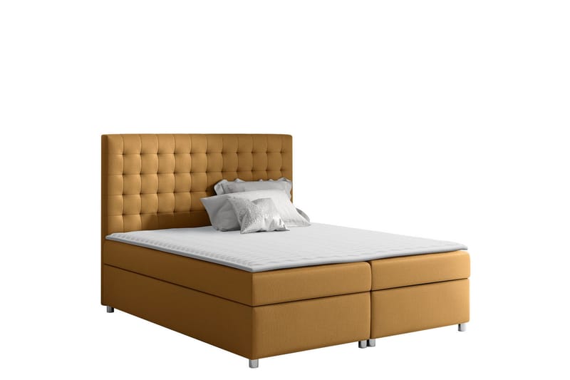 Asti Sengpakke Kontinentalseng 160x200 cm - Gul - Møbler - Senge - Komplet sengepakke