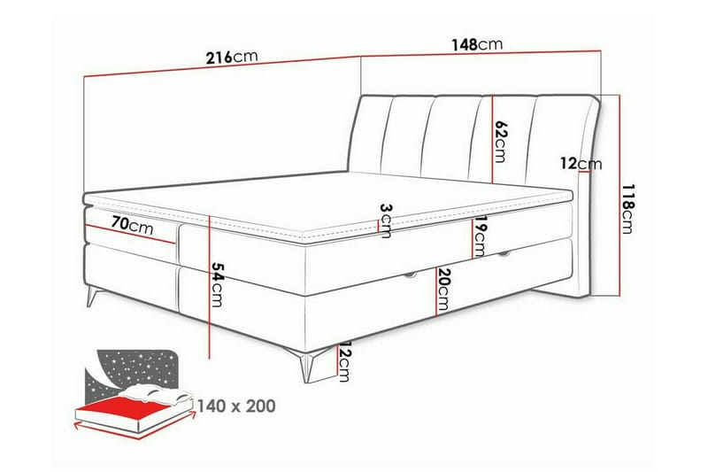 Aviemore Sengeramme 140x200 cm - Mørkegrå - Sengeramme & sengestel