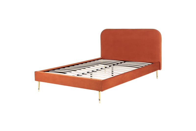 Baako Sengeramme 140x200 cm - Orange/Guld - Møbler - Senge - Sengeramme & sengestel