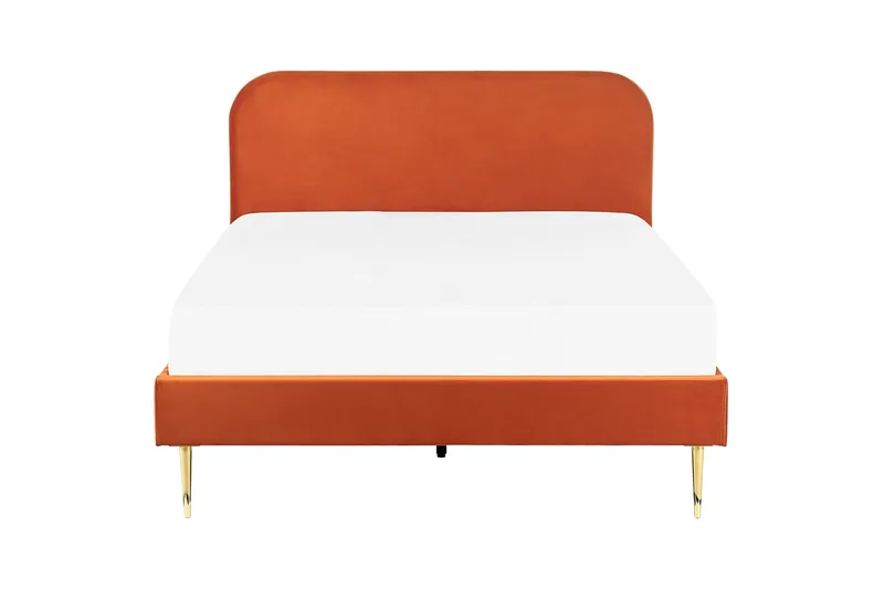 Baako Sengeramme 140x200 cm - Orange/Guld - Møbler - Senge - Sengeramme & sengestel