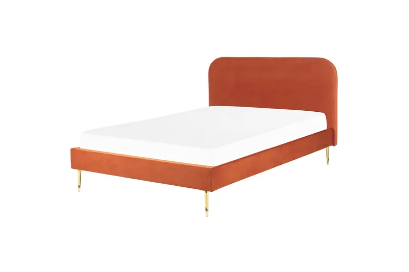 Baako Sengeramme 140x200 cm - Orange/Guld - Møbler - Senge - Sengeramme & sengestel