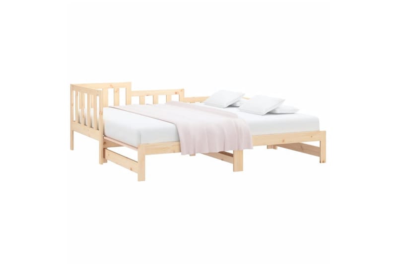 beBasic daybed med udtræk 2x(80x200) cm massivt fyrretræ - Brun - Sengeramme & sengestel