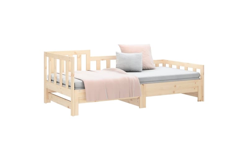 beBasic daybed med udtræk 2x(80x200) cm massivt fyrretræ - Brun - Møbler - Senge - Sengeramme & sengestel