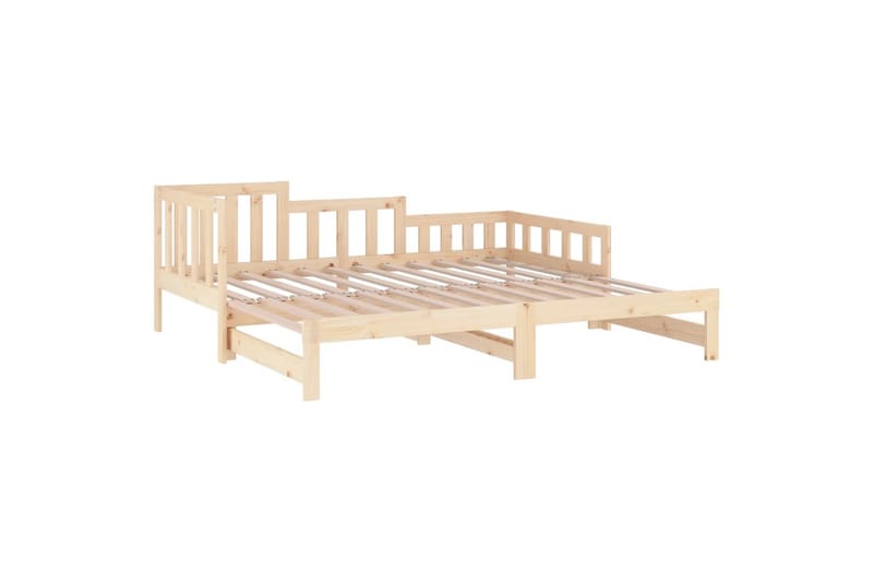 beBasic daybed med udtræk 2x(80x200) cm massivt fyrretræ - Brun - Sengeramme & sengestel