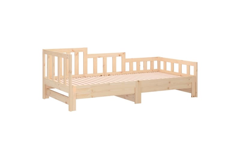 beBasic daybed med udtræk 2x(80x200) cm massivt fyrretræ - Brun - Sengeramme & sengestel