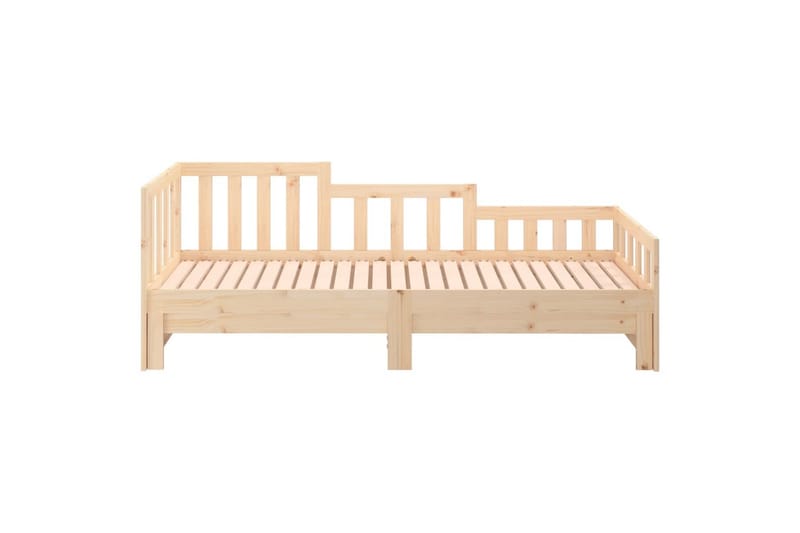 beBasic daybed med udtræk 2x(80x200) cm massivt fyrretræ - Brun - Sengeramme & sengestel