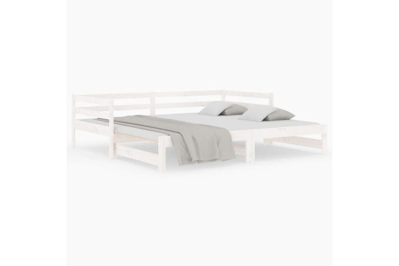 beBasic daybed med udtræk 2x(80x200) cm massivt fyrretræ hvid - Hvid - M�øbler - Senge - Sengeramme & sengestel