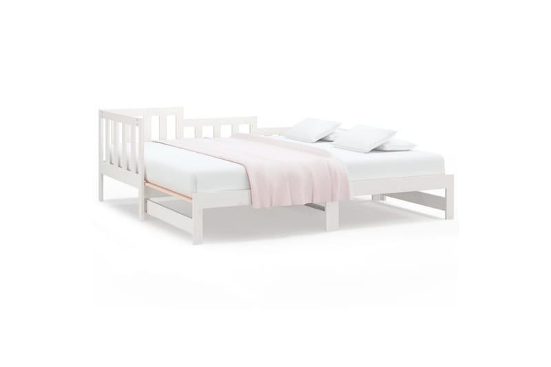 beBasic daybed med udtræk 2x(80x200) cm massivt fyrretræ hvid - Hvid - Møbler - Senge - Sengeramme & sengestel
