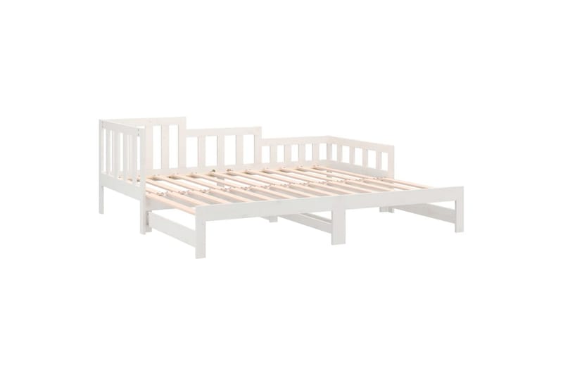 beBasic daybed med udtræk 2x(80x200) cm massivt fyrretræ hvid - Hvid - Møbler - Senge - Sengeramme & sengestel