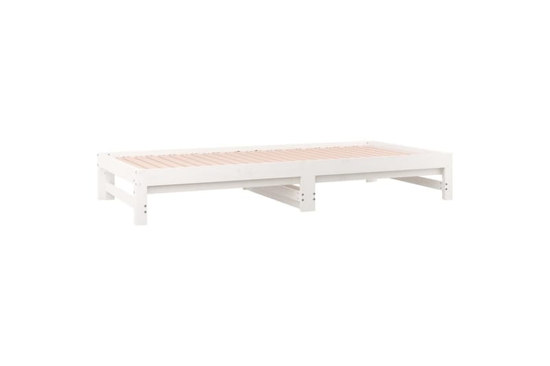 beBasic daybed med udtræk 2x(90-190) cm massivt fyrretræ hvid - Hvid - Sengeramme & sengestel