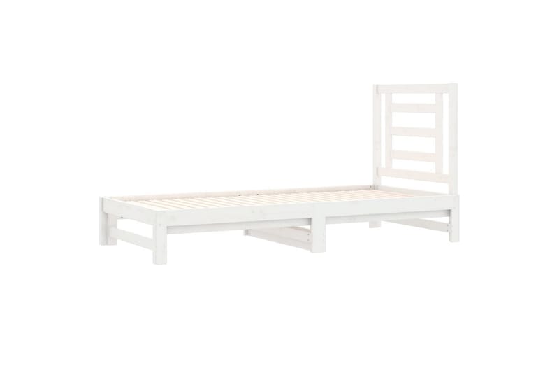 beBasic daybed med udtræk 2x(90-190) cm massivt fyrretræ hvid - Hvid - Sengeramme & sengestel