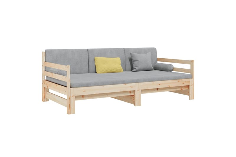 beBasic daybed med udtræk 2x(90x190) cm massivt fyrretræ - Brun - Sengeramme & sengestel