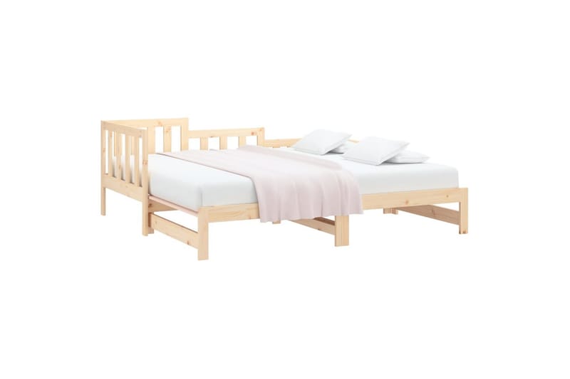 beBasic daybed med udtræk 2x(90x190) cm massivt fyrretræ - Brun - Sengeramme & sengestel