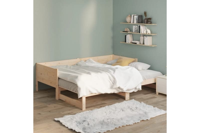 beBasic daybed med udtræk 2x(90x190) cm massivt fyrretræ - Brun - Møbler - Sofaer - Daybed