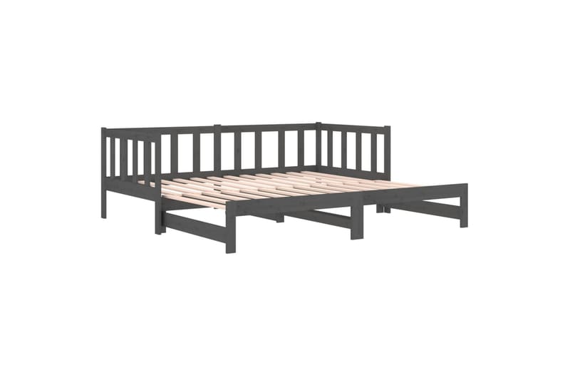 beBasic daybed med udtræk 2x(90x190) cm massivt fyrretræ grå - GrÃ¥ - Sengeramme & sengestel