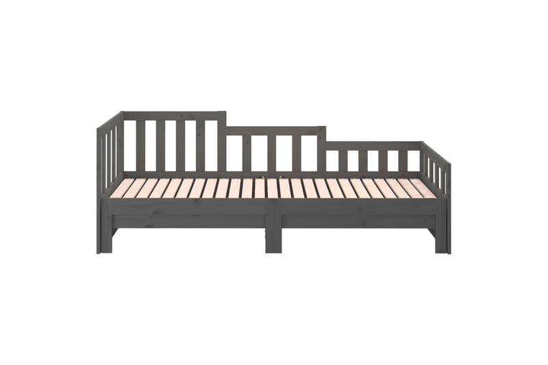 beBasic daybed med udtræk 2x(90x190) cm massivt fyrretræ grå - GrÃ¥ - Sengeramme & sengestel