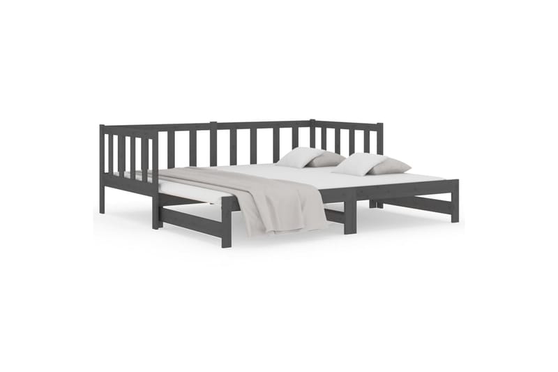 beBasic daybed med udtræk 2x(90x190) cm massivt fyrretræ grå - GrÃ¥ - Sengeramme & sengestel