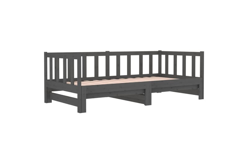 beBasic daybed med udtræk 2x(90x190) cm massivt fyrretræ grå - GrÃ¥ - Sengeramme & sengestel