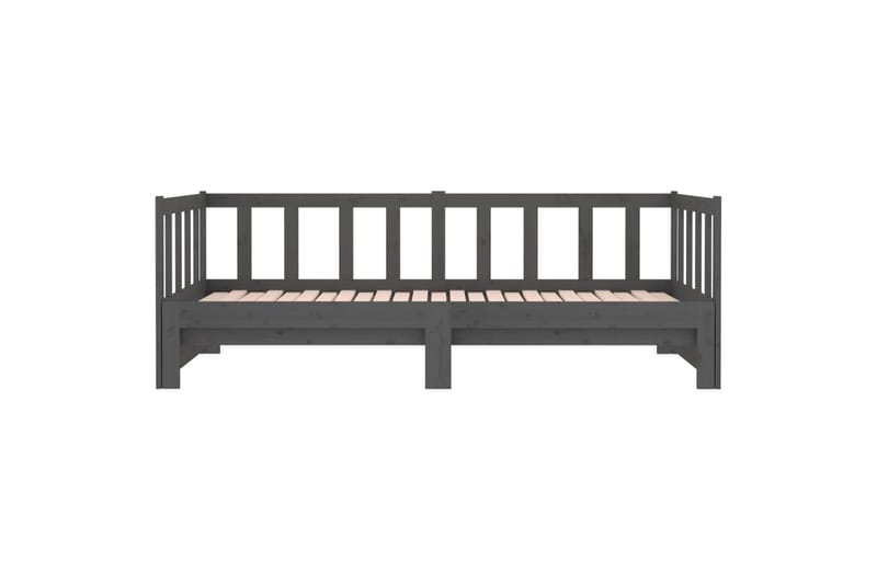 beBasic daybed med udtræk 2x(90x190) cm massivt fyrretræ grå - GrÃ¥ - Sengeramme & sengestel