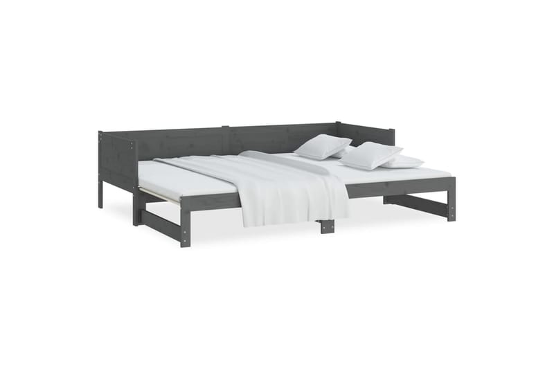 beBasic daybed med udtræk 2x(90x190) cm massivt fyrretræ gr�å - GrÃ¥ - Sengeramme & sengestel