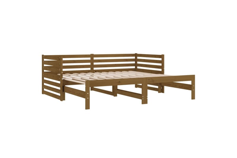 beBasic daybed med udtræk 2x(90x190) cm massivt fyrretræ gyldenbrun - Brun - Sengeramme & sengestel