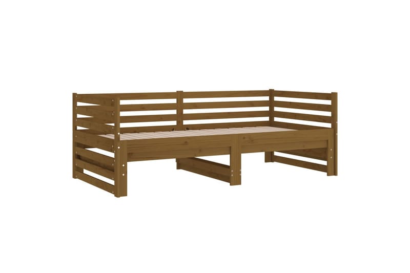 beBasic daybed med udtræk 2x(90x190) cm massivt fyrretræ gyldenbrun - Brun - Sengeramme & sengestel