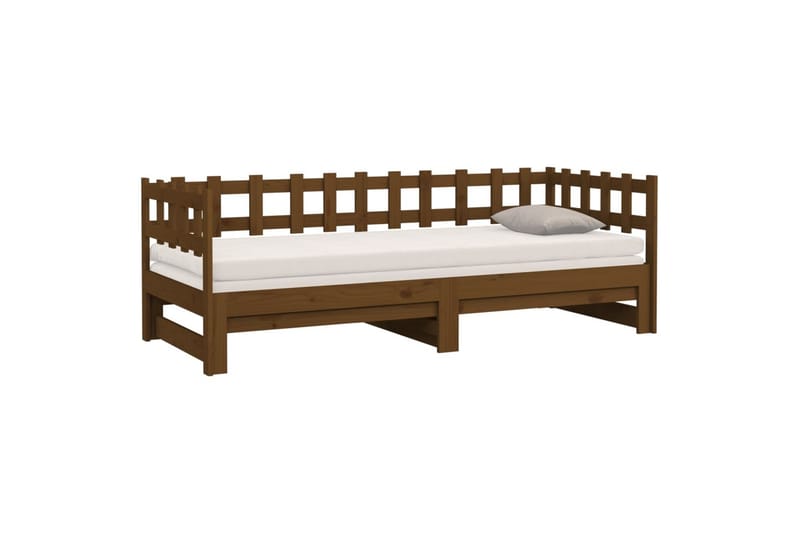 beBasic daybed med udtræk 2x(90x190) cm massivt fyrretræ gyldenbrun - Brun - Sengeramme & sengestel