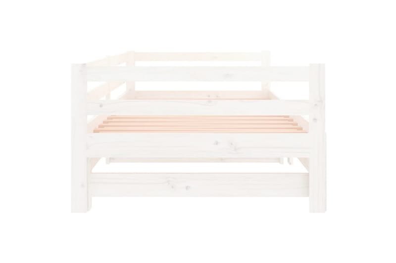 beBasic daybed med udtræk 2x(90x190) cm massivt fyrretræ hvid - Hvid - Sengeramme & sengestel