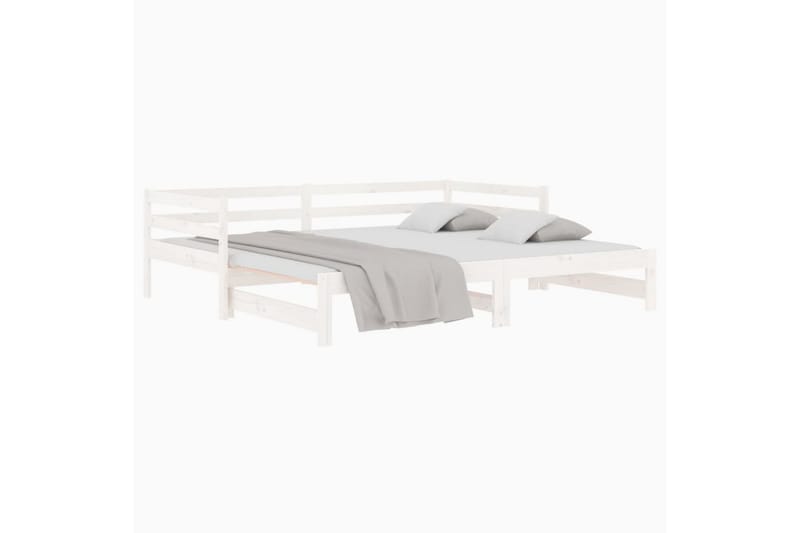 beBasic daybed med udtræk 2x(90x190) cm massivt fyrretræ hvid - Hvid - Møbler - Senge - Sengeramme & sengestel